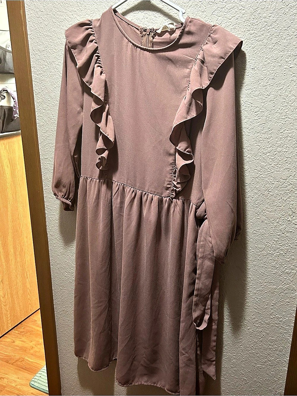 RooLee Ruffle Midi Dress in Pink Like New